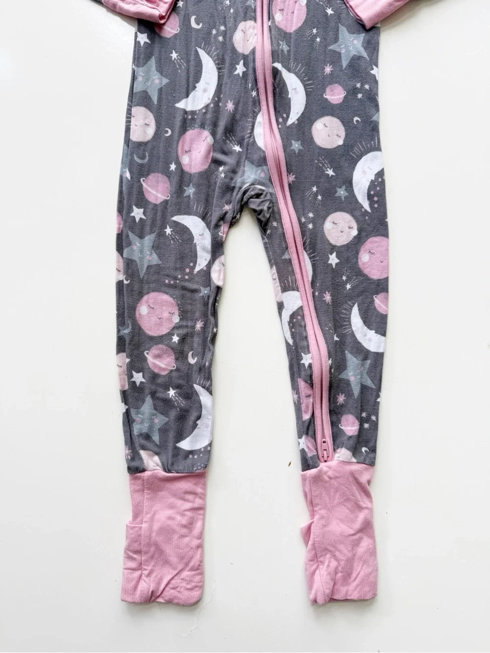 Little Sleepies Pink To the Moon and Back Zippy  size 3T